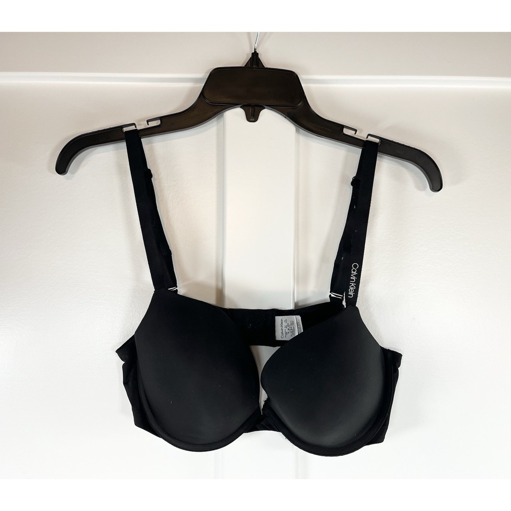 Calvin Klein Lightly Lined Multi Way Strap T Shirt Demi Bra Underwire Black 38B
